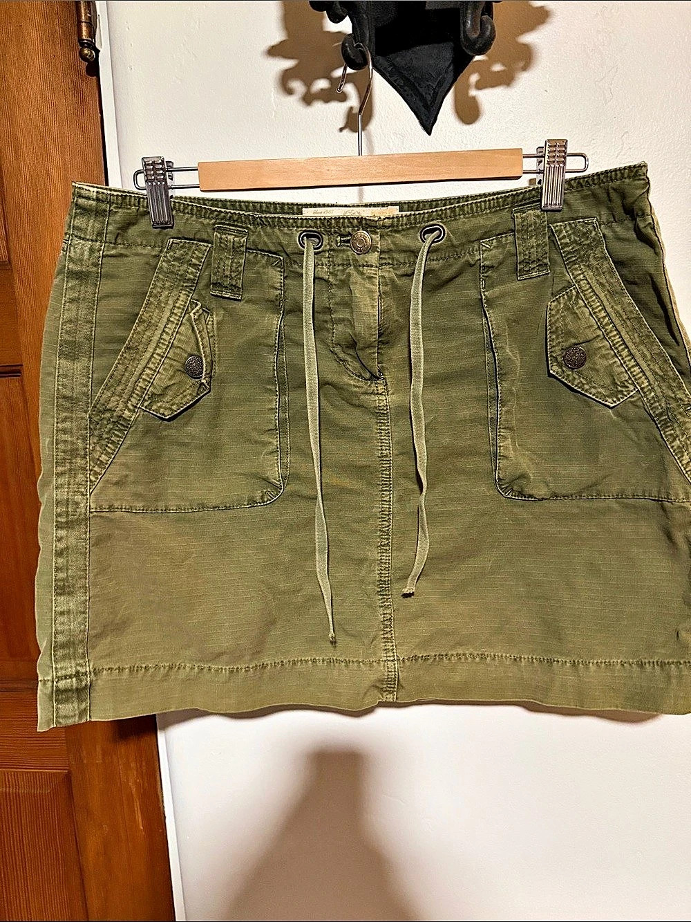 J.Crew Weathered Chino Utility Skirt Olive Green Mini